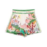 Illustration-stil Linned Shorts