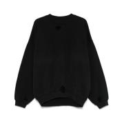 Sort Crew Neck Sweatshirt Drop Shoulder