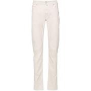 Beige Twillvævet Slim Fit Jeans