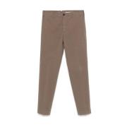 Beige Bomuld Twill Tapered Leg Bukser