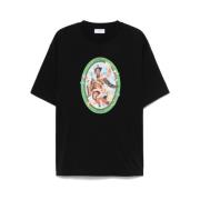 Grafisk Print T-shirt med Crew Neck