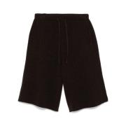 Brun Uldstrik Bred Ben Shorts