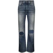 Indigo Slim-Cut High-Waisted Jeans