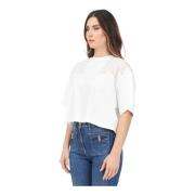 Moderne Cropped T-shirt med Blomsterblonde