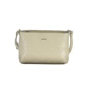 Beige Polyester Skuldertaske med Logo