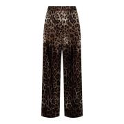 Leopard Print Satin Pyjama Bukser