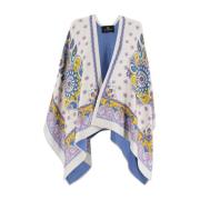 Blomstret Jacquard Uld Cape