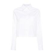 Hvid Poplin Button-Up Skjorte