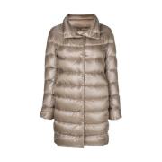 Beige Fjer Ned Dora Puffer Jakke