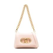 Rose Pink Foldover Chain Taske