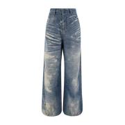 Vintage Slidstærke Fem-Lomme Jeans