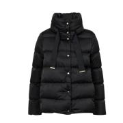 Sort Satin Puffer Jakke