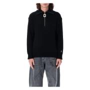 Sort Strikvarer Halv-Zip Sweater Anker