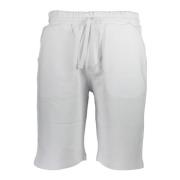 Sporty hvid herre shorts med elastisk talje