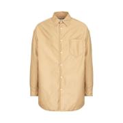 Beige Bomuld Oversized Skjorte