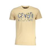 Beige Bomuld Print Logo T-Shirt