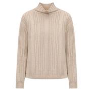 Oversized ribstrikket rullekrave sweater