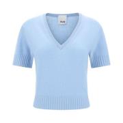 Ribbet V-hals Cashmere Top