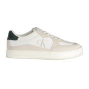 Sporty hvide sneakers med trykdetaljer