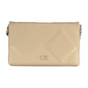 Beige Crossbody Taske med Clip Lukning