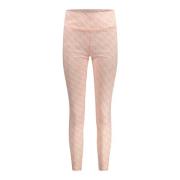 Rosa Leggings med Elastik i Taljen