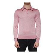 Pink Logo Polo Shirt med knaplukning