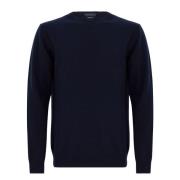 Navy Merino Cashmere Sweater Herre