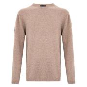 Beige Merino Uld Crewneck Sweater