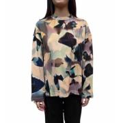 Blomstret Rose Oversize Bomulds Sweatshirt