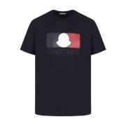 Box Logo Bomuld T-Shirt i Navy