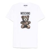 Teddy Bear Logo Print T-shirt Hvid