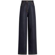 Indigo Denim Højtaljet Wide Leg Jeans