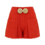 Stud Detalje Tweed Bermuda Shorts