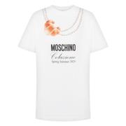 Croissant Print Hvid T-shirt