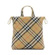 Elegant Check Tote Skuldertaske