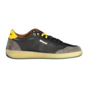 Herre Sporty Sort Sneakers med Kontrastdetaljer og Logo Print