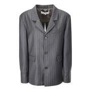 Pinstripe Blazer med Lommer