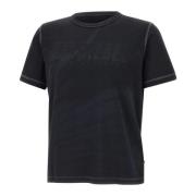 Sort Bomulds T-shirt med Crew Neck