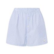 Pastelblå Elastisk Talje Shorts