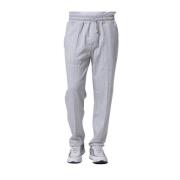 Grå Stribet Sweatpants Casual Snørebukser