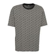 Oversize bomuld T-shirt med trykt monogram