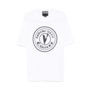 Hvid Logo Detalje Crew Neck T-shirt