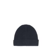 Ribstrikket uld beanie med VLogo