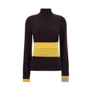 Ribbet uld turtleneck sweater