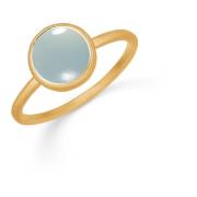 Aqua Chalcedon Petite Guld Ring