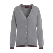 Uld og Cashmere Cardigan med Web