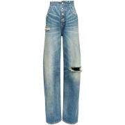 Blå Distressed Denim Jeans