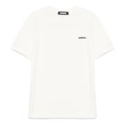 Hvid Crew Neck T-shirt med Bear Print