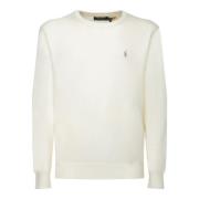 Ivory Bomuld Crew Sweater