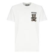 Hvid Teddy Bear Print T-shirt